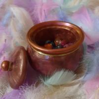 Pot rond ambre ouvert